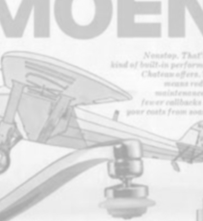 A grayscale promotional graphic featuring a close-up of a Moen product, likely a faucet or fixture component, with partial large text reading 'MOEN' and smaller descriptive copy on a light background.