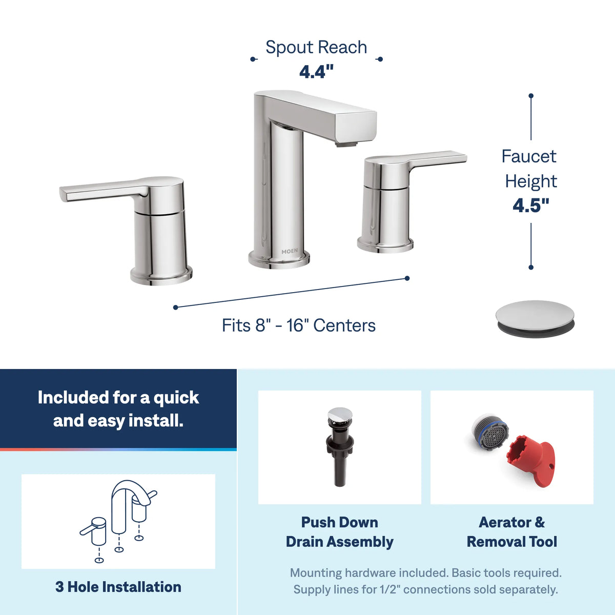 moo＊　ナリス　2点セット Rinza Two-Handle Bathroom Faucet