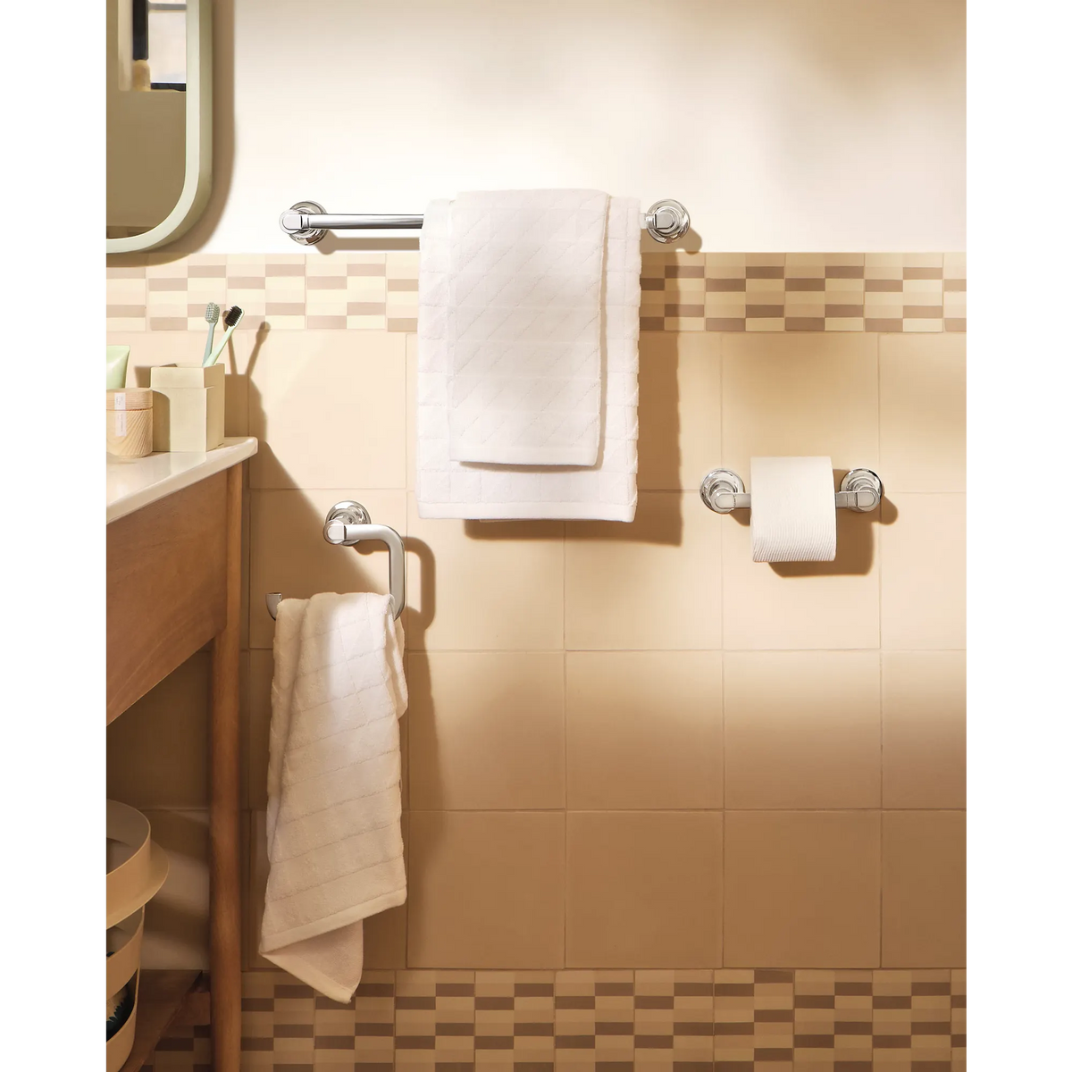 Zyla Pivoting Paper Holder Towel Bar Towel Ring