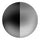 A circular color swatch showing a gradient transition from black on the left to gray in the center and white on the right.