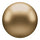 A single round metallic gold sphere with a reflective finish, centered on a solid black background.