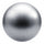 A metallic silver sphere with a brushed metal texture and a soft gradient shadow, isolated on a white background.