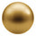 A single metallic gold sphere, resembling a polished gemstone or decorative bead, shown against a solid white background.