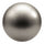 A single metallic silver sphere with a brushed metal texture, centered on a solid white background.