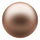 A glossy, spherical Copper object with a smooth, reflective surface, isolated on a solid white background.
