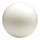 A glossy, spherical white object with a smooth, reflective surface, isolated on a solid white background.
