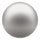A single metallic silver sphere with a smooth, reflective surface, isolated on a solid white background.