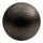A close-up of a dark metallic sphere with a textured, speckled finish.