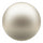 A single round, glossy pearl with a soft champagne-gold sheen, isolated on a solid white background.