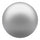 A single metallic silver sphere with a smooth, reflective surface, isolated on a solid white background.