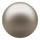 A single smooth, spherical object in a warm taupe-gray color with a subtle metallic sheen, isolated on a solid white background.