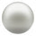 A single white pearl with a smooth, lustrous surface, isolated on a solid white background.