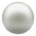 A single white pearl with a smooth, lustrous surface, isolated on a solid white background.