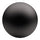A matte black spherical object, likely a decorative ball or a placeholder graphic, shown against a solid white background.